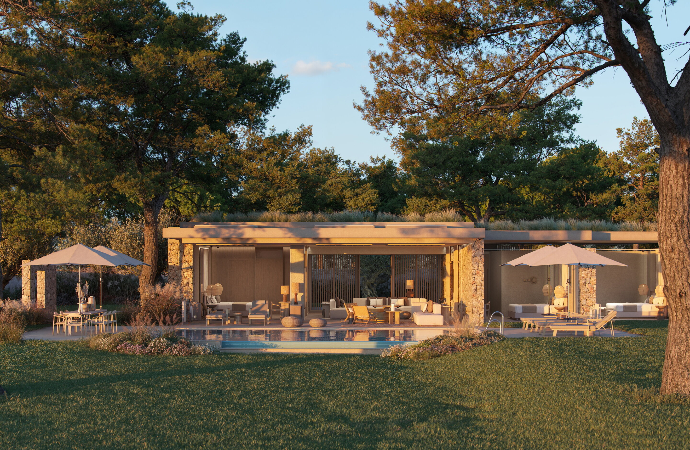 Deluxe Three Bedroom Villa Privatpool Gartenblick