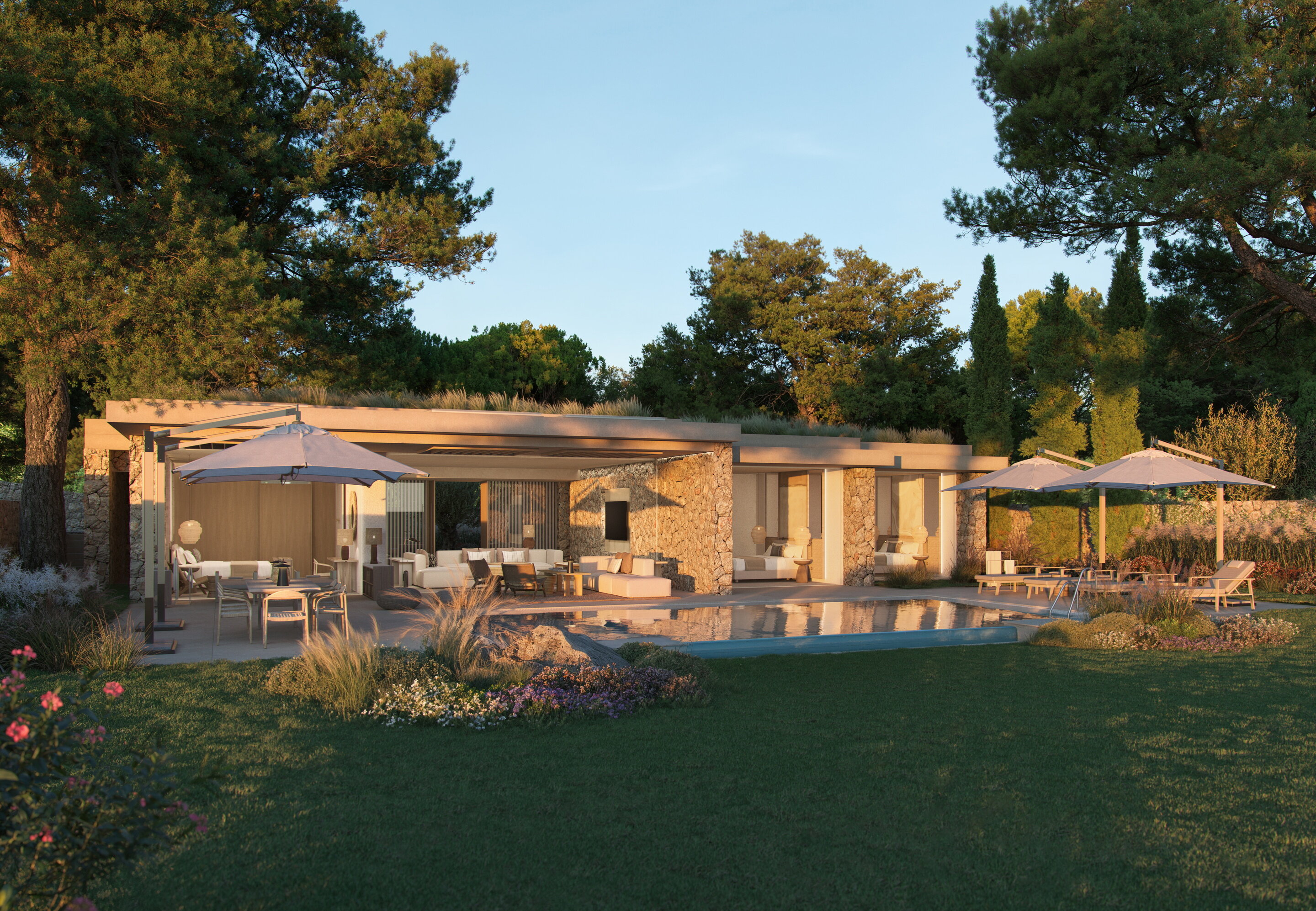 Deluxe Four Bedroom Villa Privatpool Gartenblick